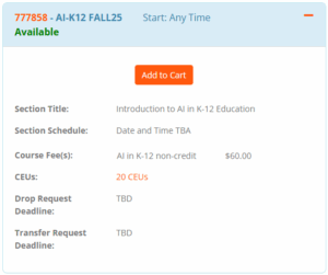 Screenshot showing section expanded with Add to Cart button.