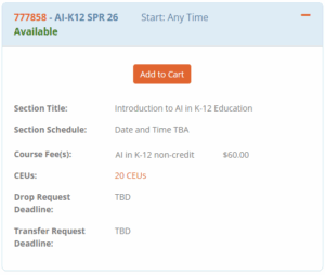 Screenshot showing section expanded with Add to Cart button.